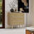 Mid-Century Modern Accent Chest With Rattan Detailing And Rubberwood Frame, 3 Drawers Storage Cabinet