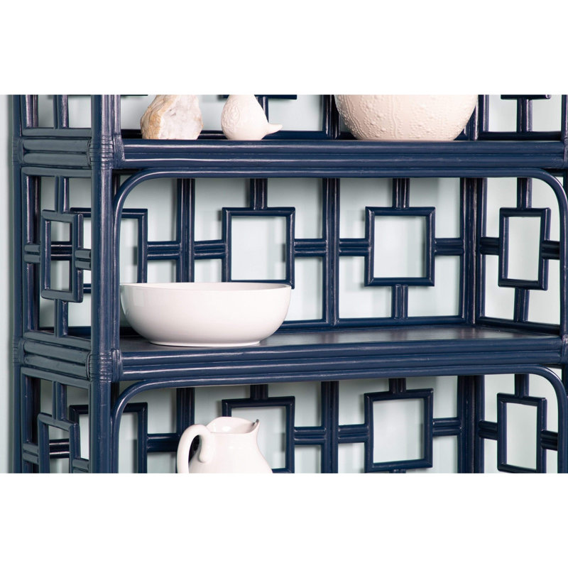 Covertt 70.5"H x 41.5"W Etagere Bookcase, Navy