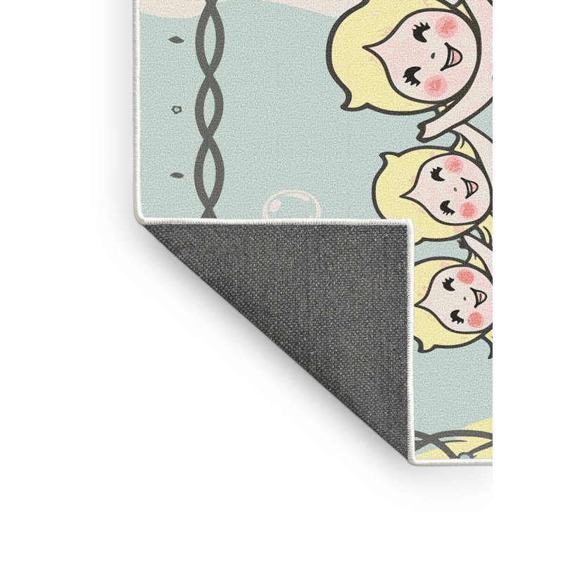 Tapis pour enfants Hartlepool Mermaids Ocean, Rectangulaire 3 pi x 5 pi