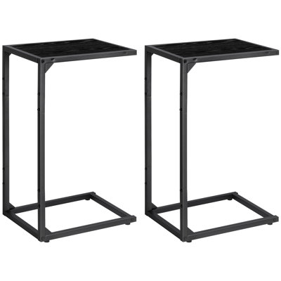 2-Pack Black C-Shaped Side Table