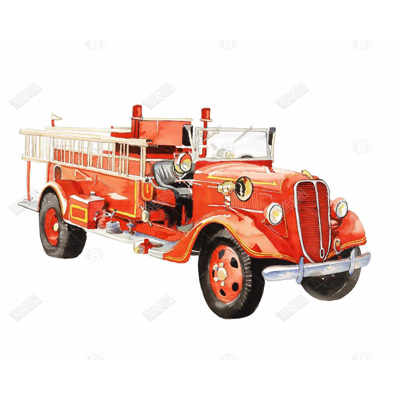 «Vintage Fire Truck» sur toile