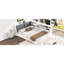 Structure de lit double pleine grandeur avec tête de lit avec rangement, 2 tiroirs et plus de bois de pin, plateforme tapissier en bois massif multiple, fabrication-243208279
