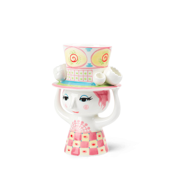 Lady With Hat Ceramic / Porcelain Table Vase