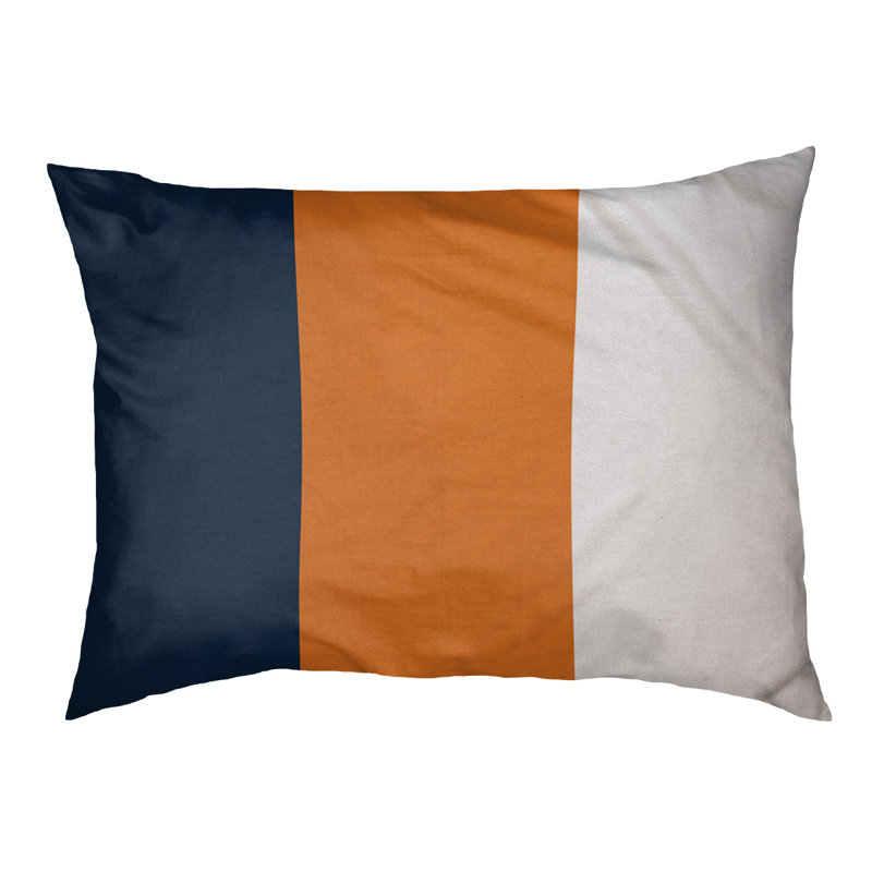 Striped Polyester Pet Bed, Medium (28" W x 18" D x 6" H), Blue/Orange/White