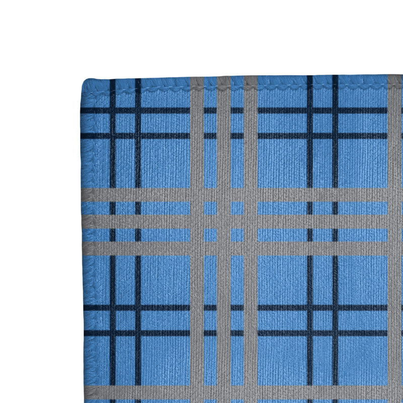 Tapis à carreaux bleu, Tapis de couloir 2 pi 6 po x 8 pi