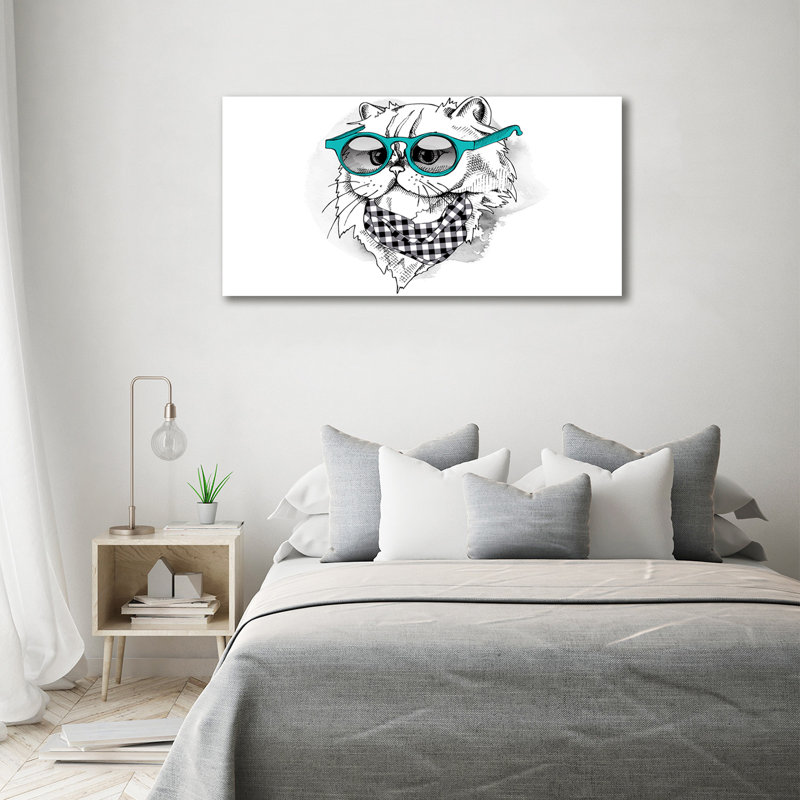 Cat With Glasses - Wrapped Canvas Print