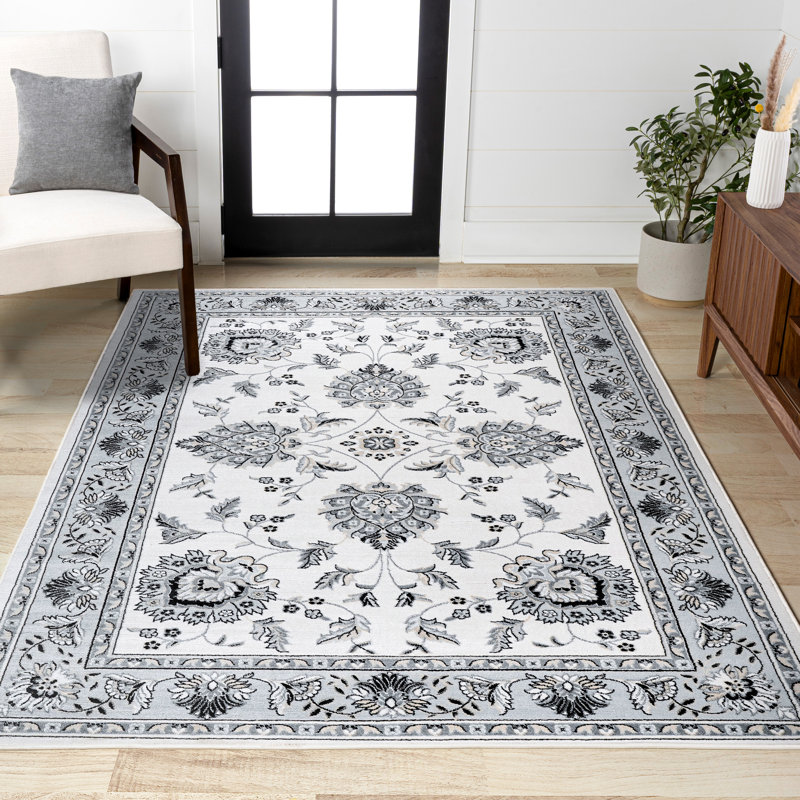 Tapis crème / gris clair Yeghivart French Cottage, Rectangle de 3 pi x 5 pi