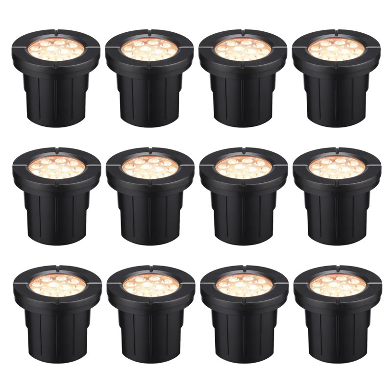 Lumière de puits à DEL basse tension câblée et creusée, 5 W, 1800 W / 2700 K / 3000 K / 4000 K / 5000 K, Noir mat