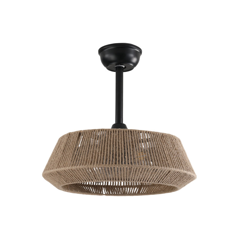 Ventilateur de plafond suspendu en corde de 19 pouces avec 4 ampoules et gradateur