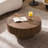 Round Wood Coffee table for Living Room