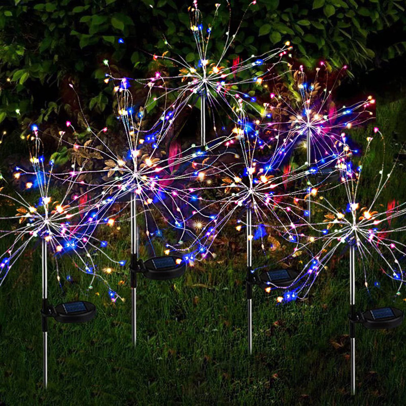 Ensemble de lumières DEL blanches à basse tension intégrées à énergie solaire, Multicolore