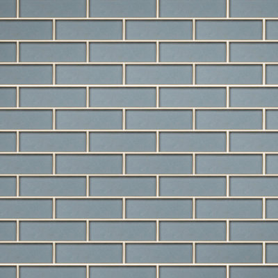 Dark Blue Glass Mosaic With Silver Trim 12-In X 12-In Glass Mosaic Wall Tile(1-Sq. Ft/ Piece)