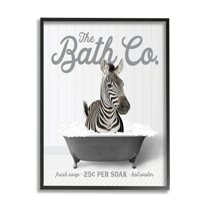 «Trinx Bubble Bath», art giclée encadrée par lettrage et doublure, H 30 po x l 24 po x P 1,5 po, Giclée encadrée noir minuit