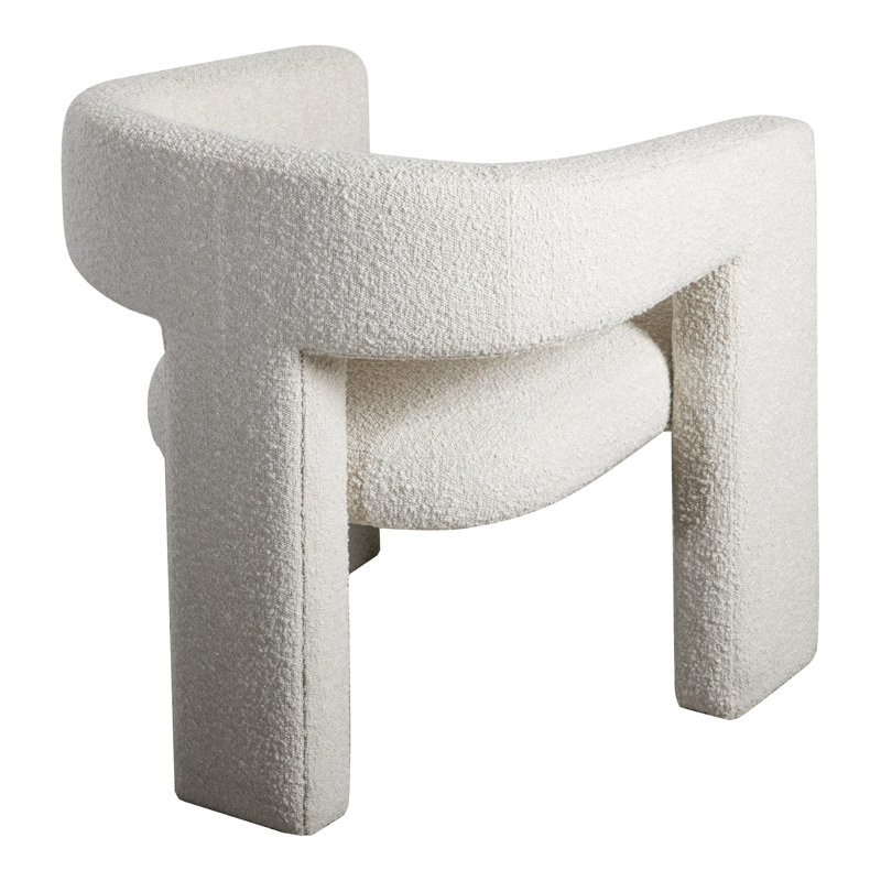 Elo Barrel Chair, White Boucle