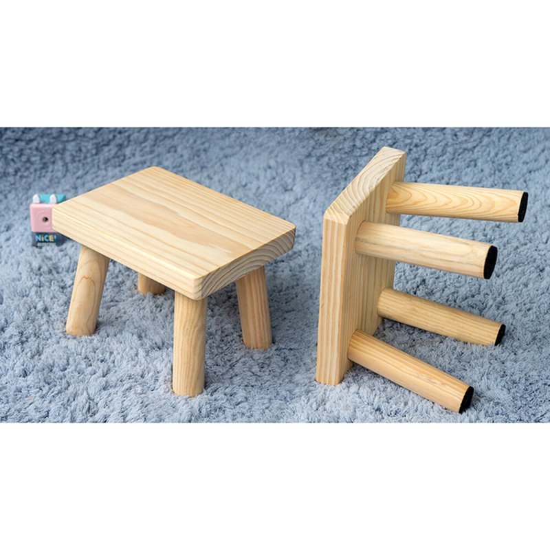 Accent Stool, Natural Wood
