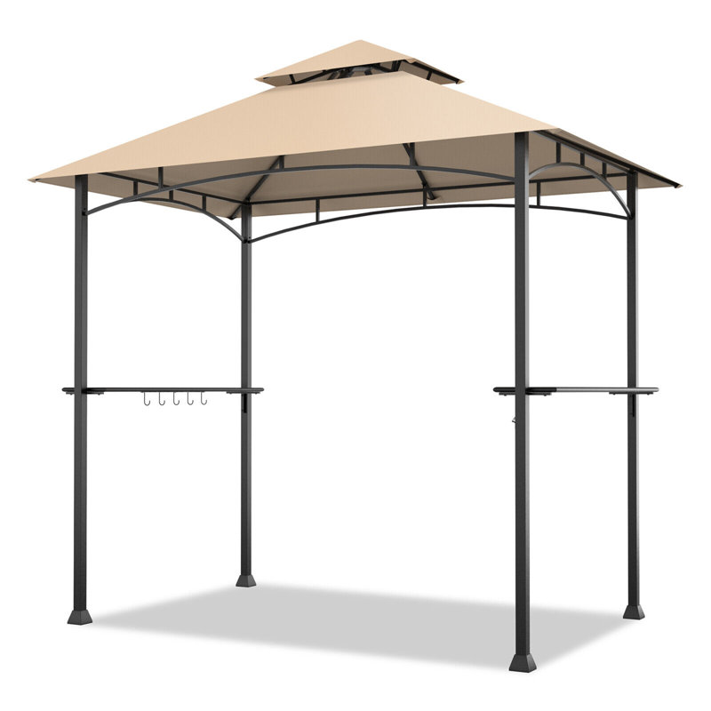 Pavillon de jardin en acier pour barbecue l 8 pi. x P 5 pi., Beige