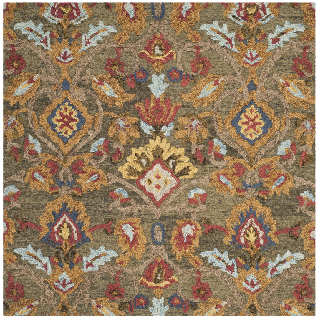 Tansy Hand Tufted Wool Green/Brown Rug