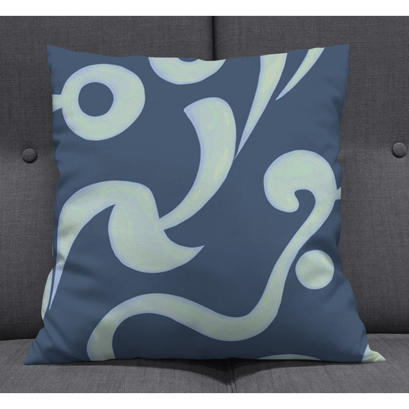 Throw Pillow With Insert, Blue Abstract 12, 20"H x 20"W