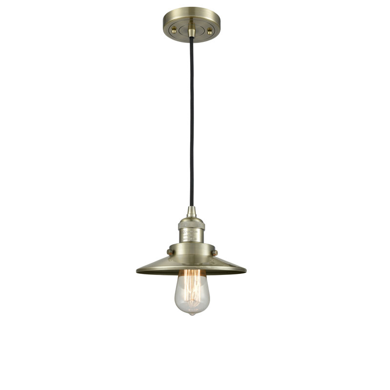 Clintonpark 1 - Light Single Pendant, Antique Brass, No Bulb Included, Antique Brass