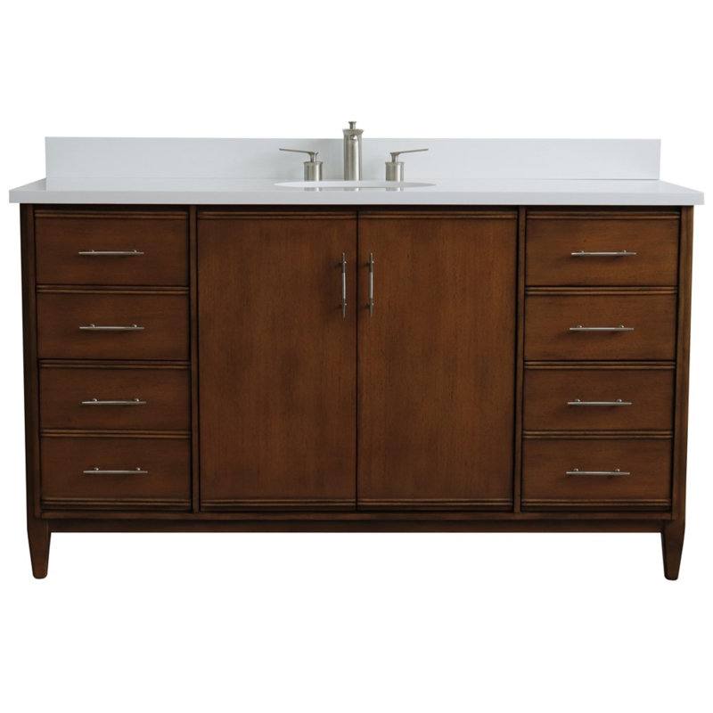 Ensemble de meuble-lavabo simple 61 po Cherina, Blanc