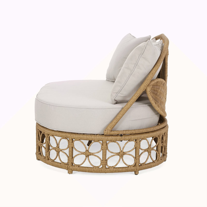Atia 60'' Wide Wicker Patio Daybed with Cushions