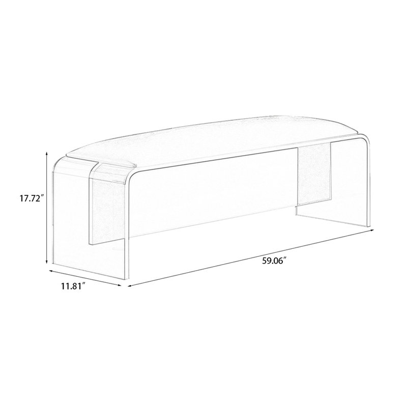 Banc de chambre rembourré en cuir beige avec banc d'entrée, Beige