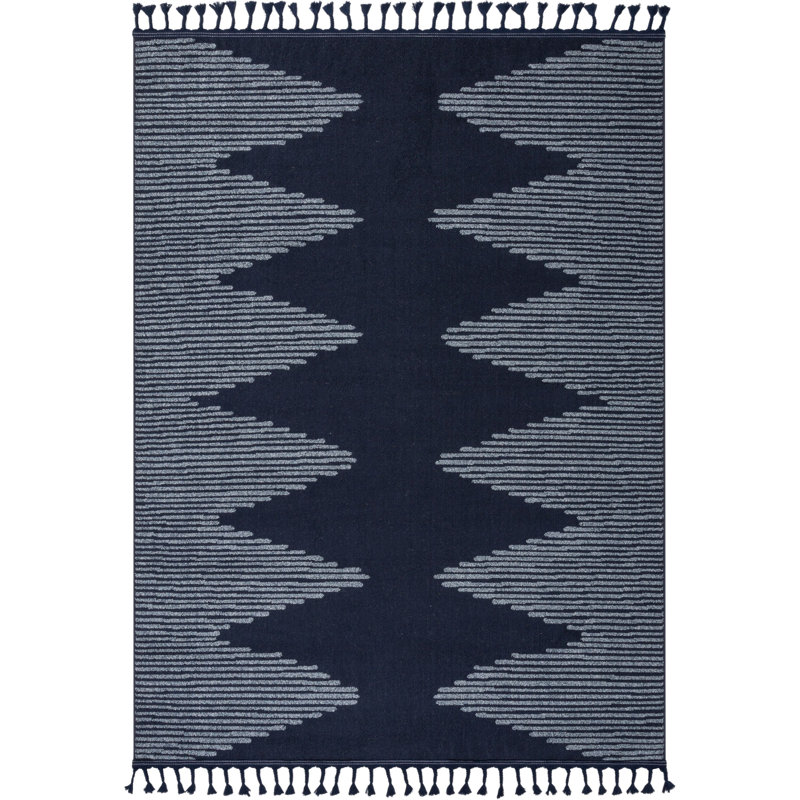 Loop-De-Loop Geometric Synthetic Area Rug, Rectangle 67 x 120cm