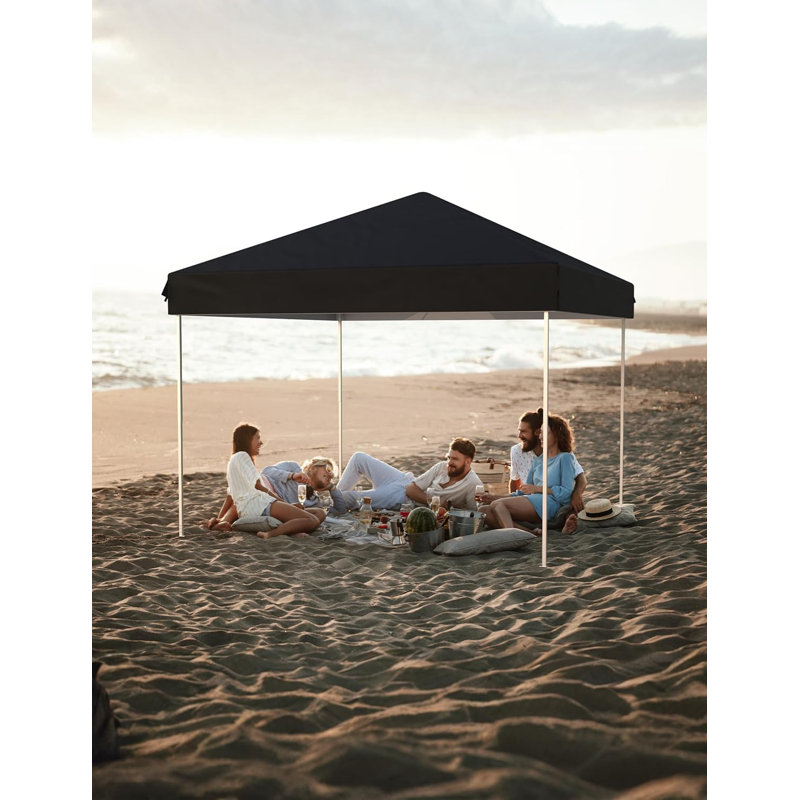 10x10 FT Commercial Pop-Up Canopy with One-Push Set-up, Waterproof UV Protection, 4 Detachable Sidewalls, Adjustable Height, Sturdy Steel Frame, Event Tent