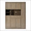 Buffet traditionnel autoportant avec huche, grande armoire de rangement pour garde-manger, armoire latérale coulissante et tiroir pour la vie organisée