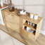 Buffet Mid-Century géométrique en bois avec rangement polyvalent