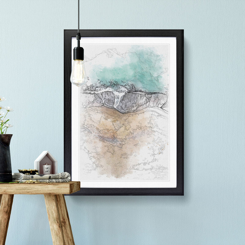 Gold Coast Beach In Australia - Single Picture Frame Painting on MDF, 63cm H x 45cm W x 2cm D, Black Framed