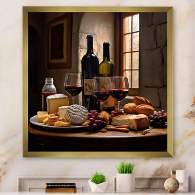 Cheese and Wine I - Wine Wall Art Champagne Wall Decor