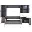 Grand lit escamotable mural avec rangement hydraulique, canapé, tablettes et tiroirs, éclairage DEL / USB, panneau gris, canapé-121069140