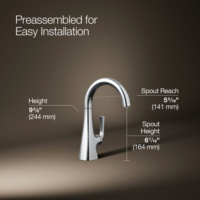 Graze Beverage Faucet, Polished Chrome