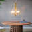 4-Light Gold Open Frame Chandelier with Glass Shades, Adjustable Chain for Dining & Foyer