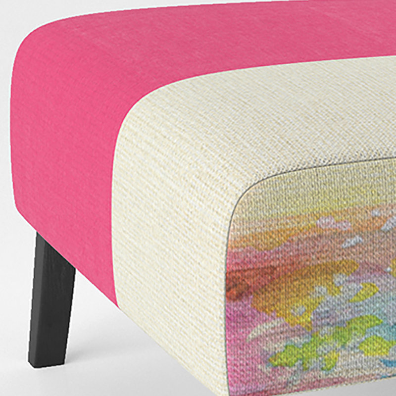 Brechta Vibrant Curve Design II - Velvet Upholstered Modern Slipper Chair, Pink/Brown/Blue