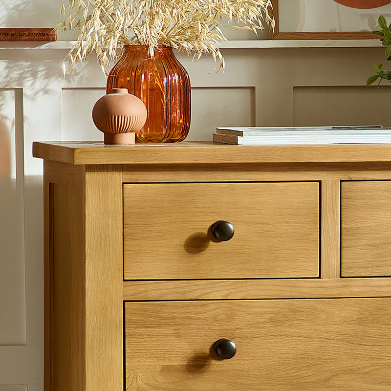 North Castle Solid Wood 83 cm W Chest of 6 Drawers