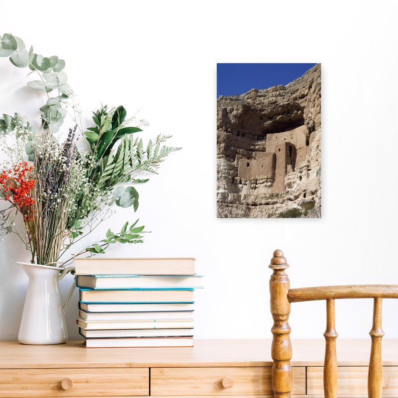 Low Angle View Of Ruins On A Cliff Montezuma Castle Verde Valley Yavapai County Arizona USA by Gerald L. French - Wrapped Canvas Print