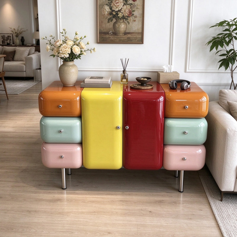 Artistic Colorful Large Capacity Sideboard