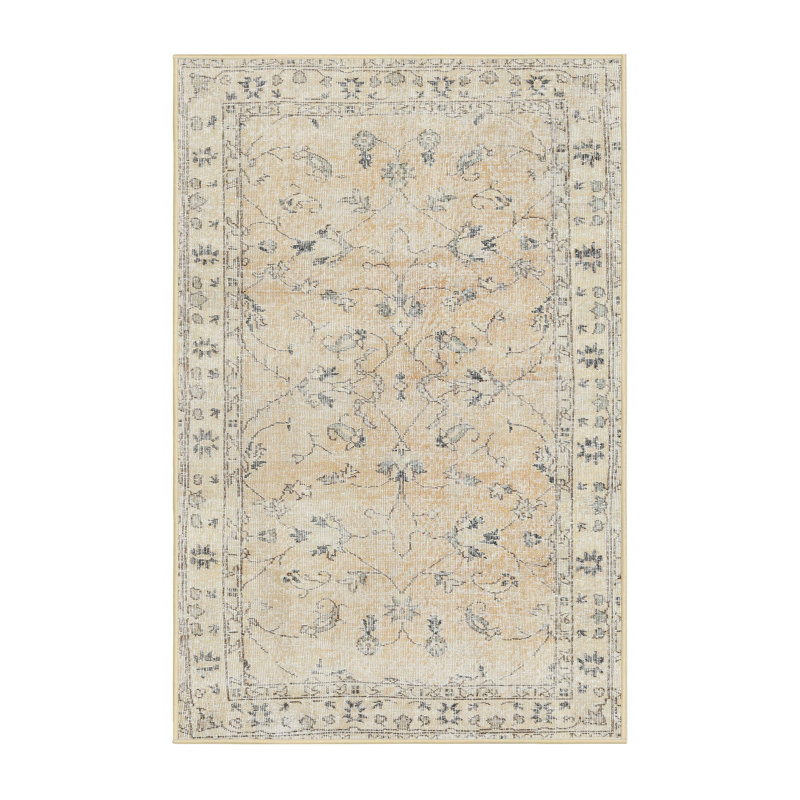 Tapis bleu marine / beige Cou, Rectangle 2 pi x 3 pi