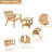 2-Piece Wood Patio Conversation Set With Bench And Slatted Coffee Table