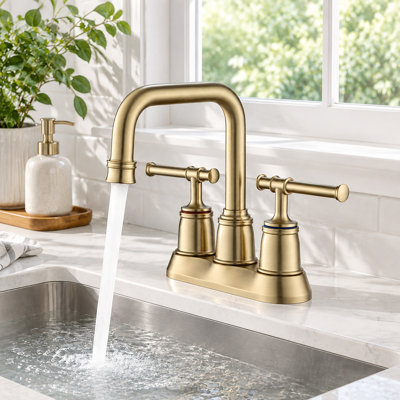 2-Handle Bathroom Faucet with Drain Assembly