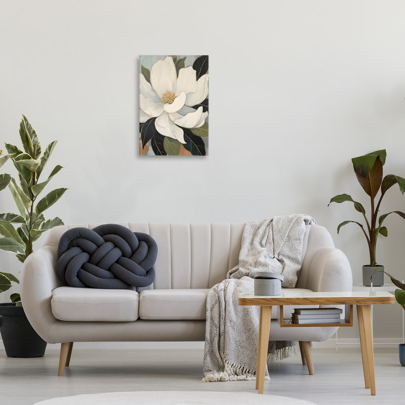 Toile ouverte avec pétales de magnolia, design Creative Studio, H 24 po x l 16 po