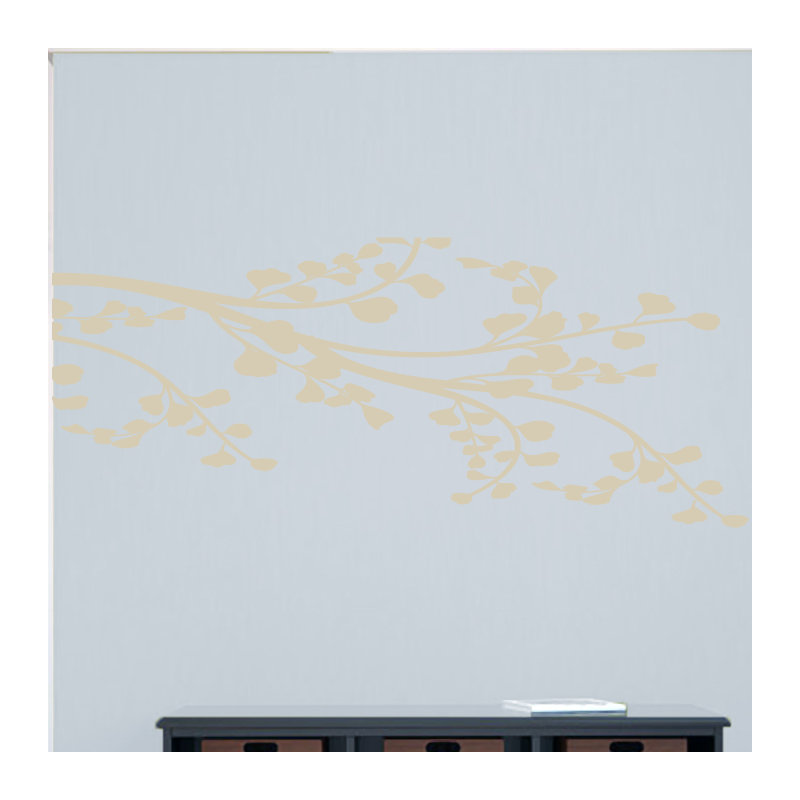 Adhésif décoratif coin branche feuillue, Beige clair