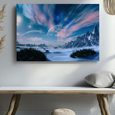 Canvas A Breathtaking Cosmic Landscape Unfolds Showcasing A Vast Expanse Of Wall Art Deep Space Illuminated By Swirling Vibrant Shades Canvas Wall Art