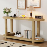 Modern Minimalist Ash Veneer Entryway Table with Streamlined Desktop Design