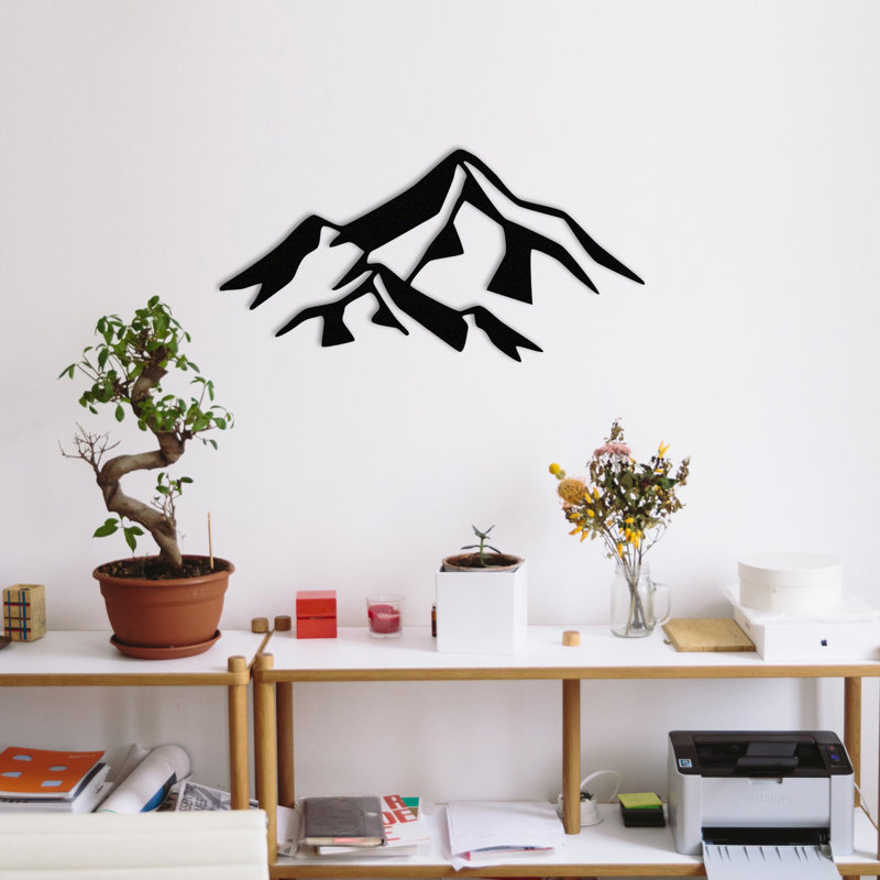 Élégant accessoire mural en métal noir 31,5 po x 15,7 po | Fabrication 100% métal, épaisseur: 0,05 pouce | Parfait pour la décoration intérieure, le salon et les espaces de bureau, design durable et élégant