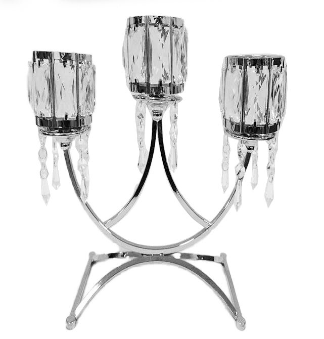 15'' H Tabletop Candelabra, Silver