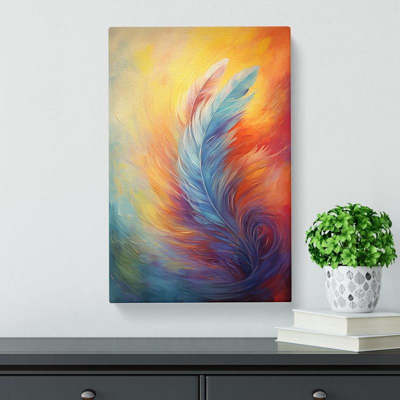 Feather Impressionism No.2 - Print, 50cm H x 35cm W x 3cm D