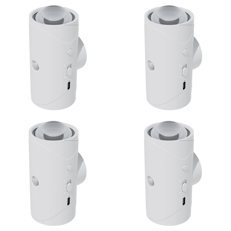 Ensemble de 4 lumières de nuit à capteur de mouvement avec charge USB de type C, montage magnétique et effets de changement de couleur néon vibrant
